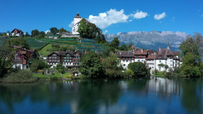 Stadtansicht von Werdenberg – der kleinsten Stadt der Schweiz
