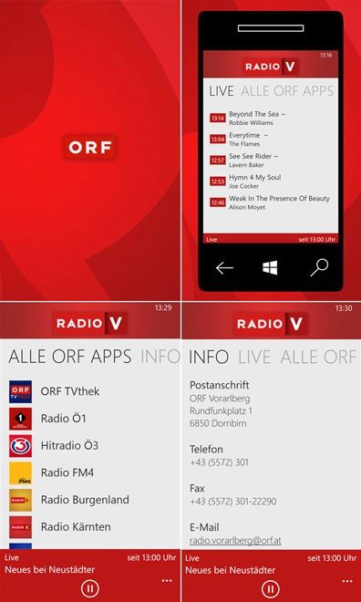 Neue ÷1- und ORF-Regionalradio-Apps f¸r Windows Phone 8