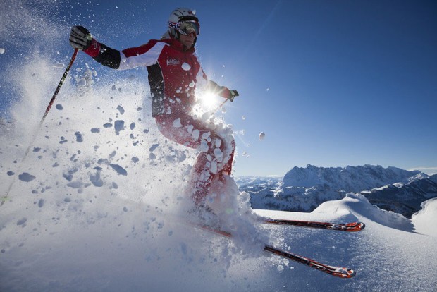 Skifahrer im Zahmen Kaiser und Co.©TVB Kaiserwinkl