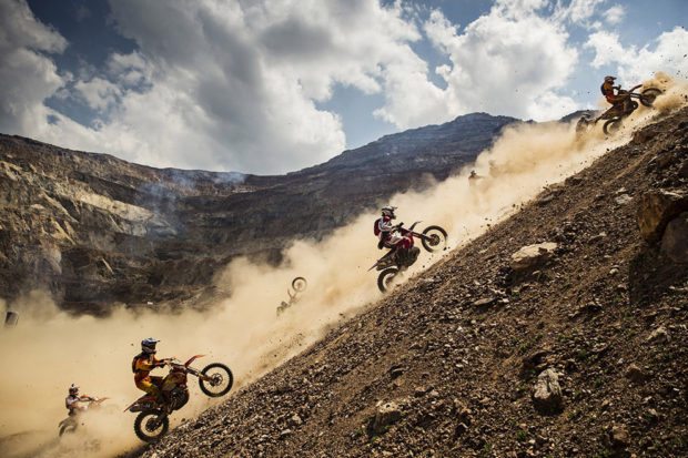 Competitors perform during the Red Bull Hare Scramble 2015 in Ei